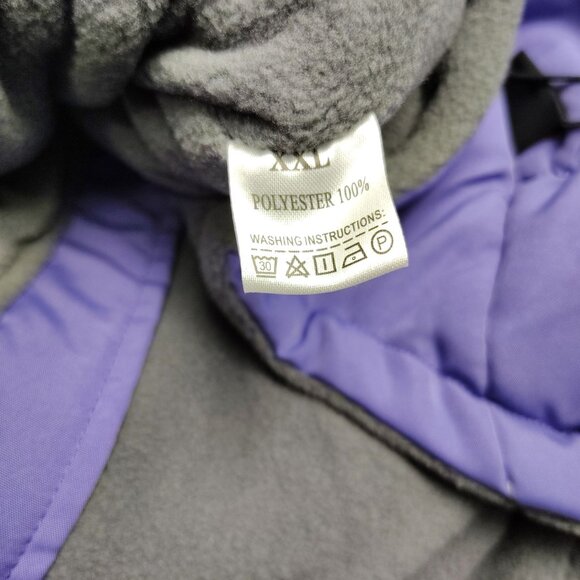 XXL Dog Purple Coat With Fleece Lining Zipper Closure and Snap Pockets - Picture 6 of 6